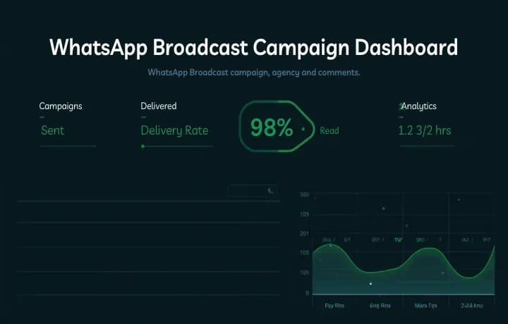 WhatsApp bulk broadcast campaign dashboard showing scheduled messages and delivery analytics